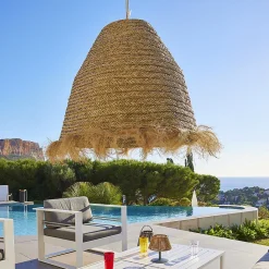 Suspension d'extérieur avec câble BIG ANAFI Beige Fibre naturelle D100 cm