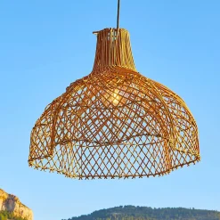 Suspension d'extérieur avec cable ARIA Beige Rotin D60 cm