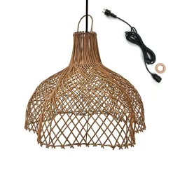 Suspension d'extérieur avec cable ARIA Beige Rotin D60 cm