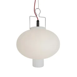 Suspension d'extérieur blanche 35 cm avec fiche rouge IP44 - Pion