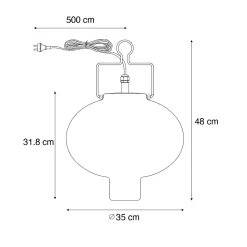 Suspension d'extérieur blanche 35 cm avec prise IP44 - Pion