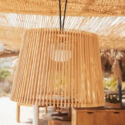 Suspension d'extérieur en bambou rechargeable IP54 900lm Newgarden