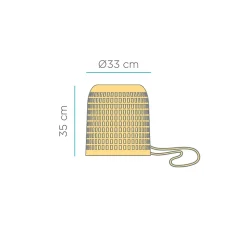 Suspension d'extérieur LED intégrée Positano rotin fibres naturelles ⌀11 cm 900lm IP54 9W Newgarden