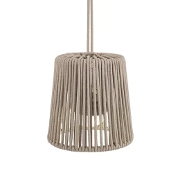 Suspension d'extérieur LED intégrée rechargeable Conta mini beige taupe Ø15cm IP54 E27 900lm 3W Newgarden