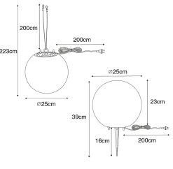 Suspension d'extérieur moderne blanche 25 cm IP65 - Nura
