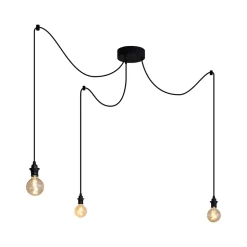 Suspension d'extérieur noire 3 lumières IP44 - Cava