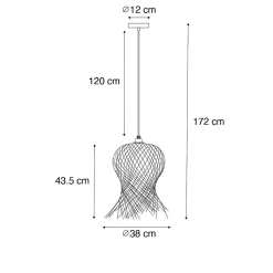 Suspension d'extérieur orientale en bambou IP44 - Carlos
