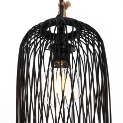 Suspension d'extérieur rustique en rotin noir 25 cm - Calamus