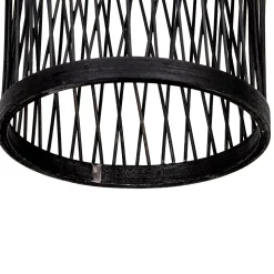 Suspension d'extérieur rustique en rotin noir 25 cm - Calamus