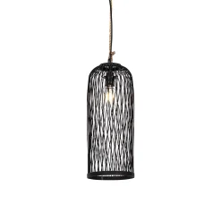 Suspension d'extérieur rustique en rotin noir 25 cm - Calamus