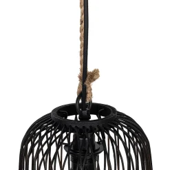 Suspension d'extérieur rustique en rotin noir 25 cm - Calamus