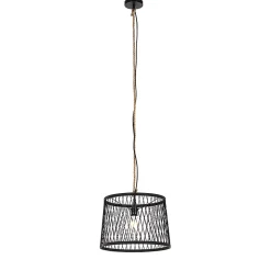 Suspension d'extérieur rustique en rotin noir 40 cm - Calamus