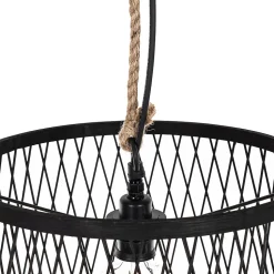 Suspension d'extérieur rustique en rotin noir 40 cm - Calamus