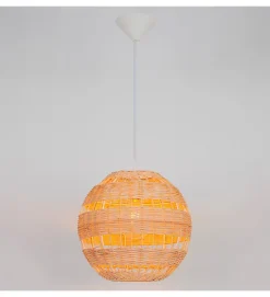 Suspension d'intérieur design Kali 130cm réglable rotin naturel compatible LED