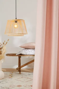 Suspension Doria E27 IP20 40W Ø38xH.110cm bambou Dunalux