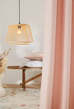 Suspension Doria E27 IP20 40W Ø38xH.110cm bambou Dunalux