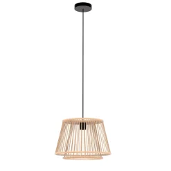 Suspension Doria E27 IP20 40W Ø38xH.110cm bambou Dunalux