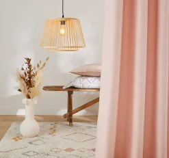 Suspension Doria E27 IP20 40W Ø38xH.110cm bambou Dunalux