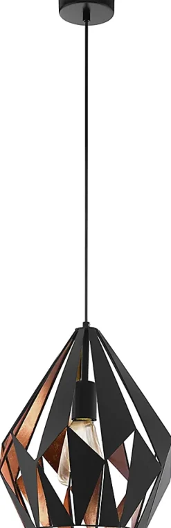 Suspension Dunalux Prinia Ø31 cm noir et or