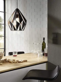 Suspension Dunalux Prinia Ø31 cm noir et or