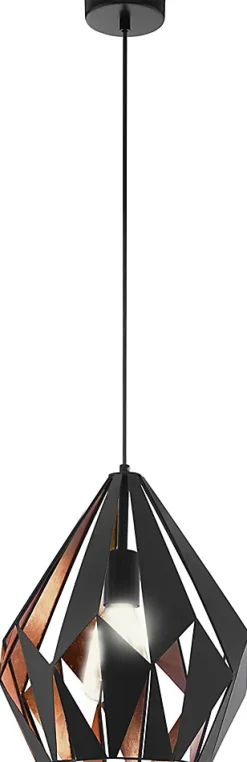 Suspension Dunalux Prinia Ø31 cm noir et or