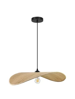 Suspension effet bois E27 40W Ø58 cm, Seynave Bradley