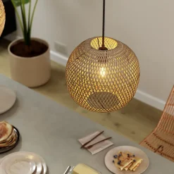 Suspension en bambou Ø35cm GoodHome Verdin