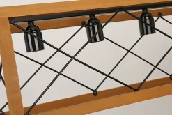 Suspension en Bois et Métal 5 Lumières de Style Vintage PANDORA - 5xE27 pour Salle à Manger et Cuisine.