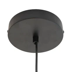 Suspension en corde de coton rayée E27 40W blanc et orange Ø38 cm Jumell Moyo