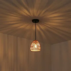 Suspension en Corde de Papier Tressé 'NARA' Abat-jour de 17 cm de Diamètre, Douille E27