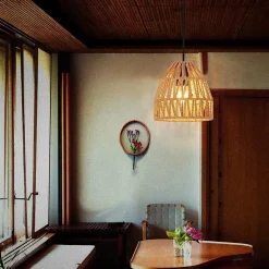 Suspension en Corde de Papier Tressé 'NARA' Abat-jour de 17 cm de Diamètre, Douille E27