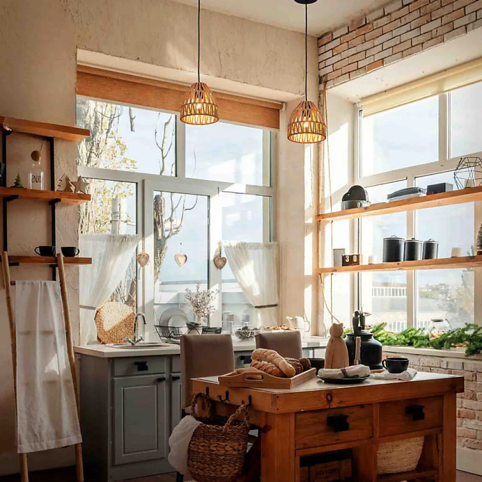 Suspension en Corde de Papier Tressé 'NARA' Abat-jour de 17 cm de Diamètre, Douille E27