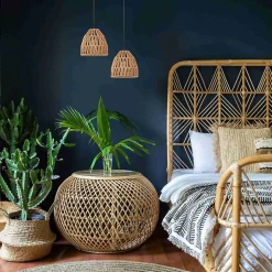 Suspension en Corde de Papier Tressé 'NARA' Abat-jour de 17 cm de Diamètre, Douille E27