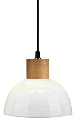 Suspension en céramique E27 40W Ø18,5cm blanc crème Seynave, Nogobo