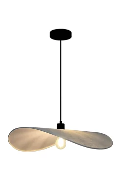 Suspension en lin E27 40W beige Ø60cm Wave Seynave