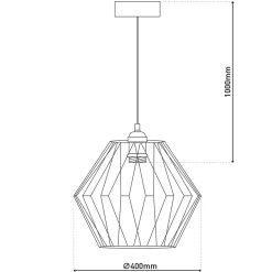 Suspension en métal 'FYN' D:40cm argenté