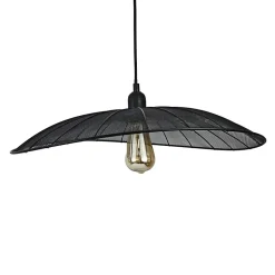 Suspension en métal grillage noir E27 40W Ø50 cm, Seynave Joaquim