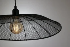 Suspension en métal grillage noir E27 40W Ø50 cm, Seynave Joaquim
