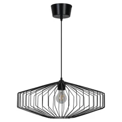 Suspension en métal noir E27 25W Ø48cm GoodHome Ouzel