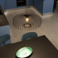 Suspension en métal noir E27 25W Ø48cm GoodHome Ouzel