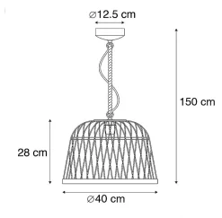 Suspension en rotin rustique - Calamus