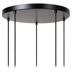 Suspension en verre 5 lampes ambré Ø65cm E27 40W Lucide, Ilona