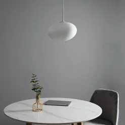 Suspension en verre blanc opalin - Veglia