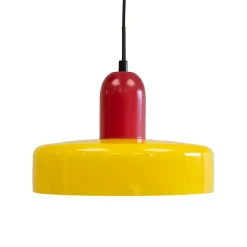 Suspension en verre et métal jaune et rouge Ø25 cm E27 25 W Jumell Yori