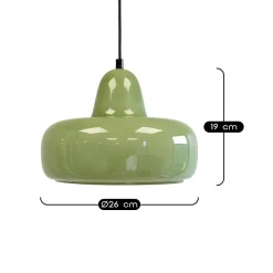 Suspension en verre et métal vert Ø26 cm E27 25 W Jumell Boli