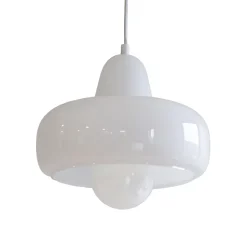 Suspension en verre et métal blanc Ø26 cm E27 25 W Jumell Boli