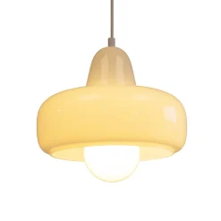 Suspension en verre et métal blanc Ø26 cm E27 25 W Jumell Boli