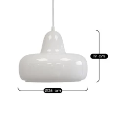 Suspension en verre et métal blanc Ø26 cm E27 25 W Jumell Boli