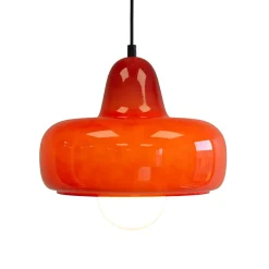 Suspension en verre et métal rouge Ø26 cm E27 25 W Jumell Boli