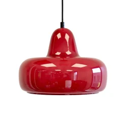 Suspension en verre et métal rouge Ø26 cm E27 25 W Jumell Boli